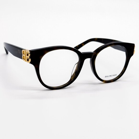 NEW BALENCIAGA EYEGLASSES BB0173O 002 ROUND HAVANA WOMEN EYEWEAR BALENCIAGA - Picture 1 of 10